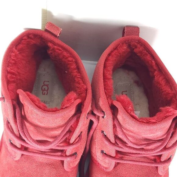 UGG Men's Neumel US 10 Red Suede Sheepskin Lined Ankle Chukka Boots Shoes - Picture 6 of 15